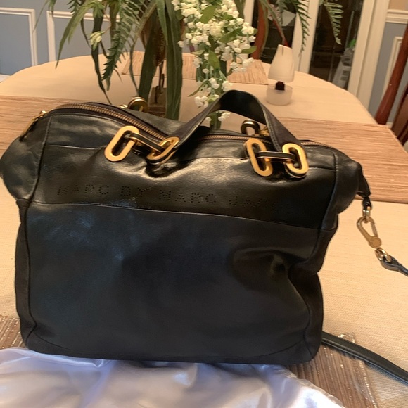 Marc Jacobs Handbags - Marc Jacobs Black Tote with Gold Accents